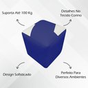 Ver imagem 2 de Puff Decorativo Quadrado Penteadeira Urban - Azul Royal-bege Corino