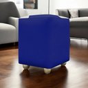 Ver imagem 1 de Puff Decorativo Quadrado Penteadeira Urban - Azul Royal-bege Corino