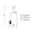 Ver imagem 3 de Torneira Lavatório Mesa Bica Baixa Direcionador de Fluxo Linha Veneza Cor Branco Durín
