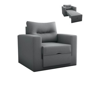 Sofá Cama Solteiro para Decoração Quarto Confortável - Suede - Sv Decor:cinza