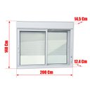 Ver imagem 4 de Janela Alumínio Elite 2F.Moveis c/Persiana Integ.140 x 200 V.Liso Branco Brimak