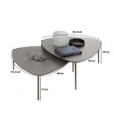 Ver imagem 3 de Conjunto de Mesas de Centro 89cm para Sala 100% Mdf Cor:grigio com Dourado