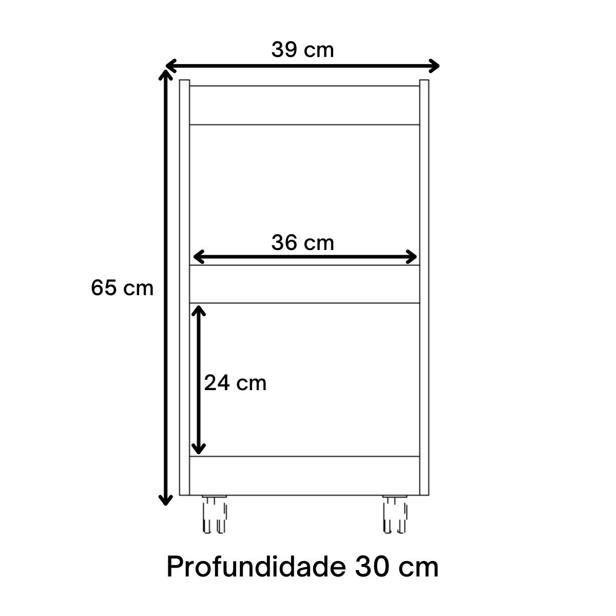 Carrinho Auxiliar Organizador Multiuso 3 Prateleiras com Rodízios Mdf Plancasa:branco - 3