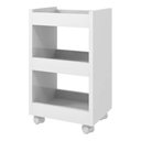 Ver imagem 1 de Carrinho Auxiliar Organizador Multiuso 3 Prateleiras com Rodízios Mdf Plancasa:branco