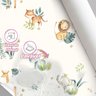 Papel de Parede Animais Safari Infantil Aquarela Branca Decorativo Auto Adesivo Quarto Sala 3m - 3