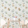 Papel de Parede Animais Safari Infantil Aquarela Branca Decorativo Auto Adesivo Quarto Sala 3m - 7