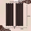 Ver imagem 2 de Cortina Blackout 2,80x 2,20 Franzida Padrao para Sala Ilhos Corta Luz Cor Tabaco