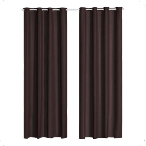 Cortina Blackout 2,80x 2,20 Franzida Padrao para Sala Ilhos Corta Luz Cor Tabaco
