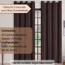 Ver imagem 3 de Cortina Blackout 2,80x 2,20 Franzida Padrao para Sala Ilhos Corta Luz Cor Tabaco