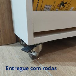 Armário para Banheiro / Toalheiro / Maquiagem 3 Prateleira Branco com Rodas - 8