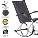 Ver imagem 3 de 2 Cadeiras de Balanço em Alumínio + 1 Mesa de Centro Trama Pedra Ferro