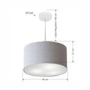 Ver imagem 3 de Lustre Pendente Cilíndrico Md-4019 Cúpula em Tecido 40x21cm Rustico Cinza - Bivolt