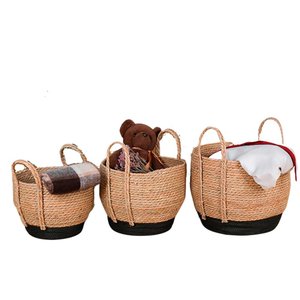 Kit 3 Cestos Decorativo Paracanãs Natural Preto PARIS LUZ