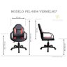 Cadeira Gamer Infantil em Couro PVC Pelegrin PEL-9354 Preto com Vermelho - 2