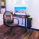 Ver imagem 3 de Cadeira Gamer Infantil em Couro PVC Pelegrin PEL-9354 Preto com Vermelho