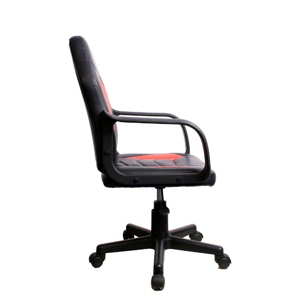 Cadeira Gamer Infantil em Couro PVC Pelegrin PEL-9354 Preto com Vermelho - 5