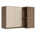 Ver imagem 1 de Armario Aereo de Canto 2 Portas 2 Nichos MDF 89x68 cm Kali 193641 Carvalho Toq Bianco Nicioli