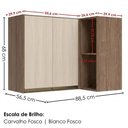 Ver imagem 3 de Armario Aereo de Canto 2 Portas 2 Nichos MDF 89x68 cm Kali 193641 Carvalho Toq Bianco Nicioli