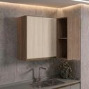 Ver imagem 6 de Armario Aereo de Canto 2 Portas 2 Nichos MDF 89x68 cm Kali 193641 Carvalho Toq Bianco Nicioli