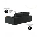 Ver imagem 7 de Sofá com Chaise Manhattan 3 Lugares Retrátil e Reclinável 210cm Preto Cia Lar
