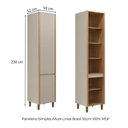 Ver imagem 3 de Cozinha Modulada Allure Linea Brasil 6 Peças Mdf A01m5 Jequitiba/gris Fosco