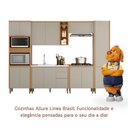 Ver imagem 4 de Cozinha Modulada Allure Linea Brasil 6 Peças Mdf A01m5 Jequitiba/gris Fosco