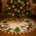 Ver imagem 7 de Saia Tapete Base Árvore de Natal Modelo 1 Decoração Papai Noel Enfeite Natalino Luxo Luvinco