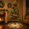 Saia Tapete Base Árvore de Natal Modelo 1 Decoração Papai Noel Enfeite Natalino Luxo Luvinco - 5
