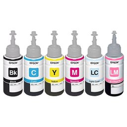 Kit 6 Cores Tinta Epson 673 T673 Original para Impressora Ecotank L800 L805 L810 L850 L1800 6x70ml - 1