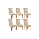 Ver imagem 1 de Cadeira Sala de Jantar Maldivas Kit 6 Un Naturalle/suede Creme - Rufato