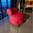 Ver mais imagens de Poltrona Decorativa Mônaco Veludo Vermelho