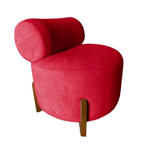 Poltrona Decorativa Mônaco Veludo Vermelho