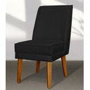 Ver imagem 3 de Kit 6 Cadeiras Virgínia Linho Preto e Courissimo Preto Linho Preto