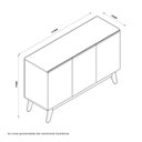 Ver imagem 3 de Buffet Ares Lux 03 Portas Gianduia e Nature Tebarrot