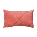 Ver imagem 1 de Capa para Almofada Drapeada em Veludo Retangular 60x40 Rosa Coral