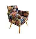Ver imagem 3 de Poltrona Decorativa Bia Suede Cerveja Pés Madeira Ms Decor