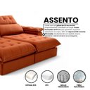 Ver imagem 4 de Sofá Retrátil e Reclinável Molas Ensacadas 2,50m Orquídea Vivaro Decor Suede Terracota