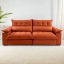 Ver imagem 2 de Sofá Retrátil e Reclinável Molas Ensacadas 2,50m Orquídea Vivaro Decor Suede Terracota