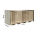 Ver imagem 3 de Armario Aereo Basculante Vidro Mdf 80 Cm Kali 1634161 Bianco Toq Nicioli