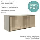 Ver imagem 4 de Armario Aereo Basculante Vidro Mdf 80 Cm Kali 1634161 Bianco Toq Nicioli