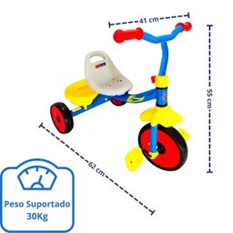 Triciclo Infantil Azul - Diversão e Desenvolvimento com Segurança - 4
