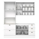 Ver imagem 6 de Cozinha Modulada Americana 3 Peças com Balcão 120cm sem Tampo branco/calcare - Móveis Henn