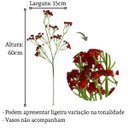 Ver imagem 2 de Kit de 20 Galhos Flor Artificial Vermelho para Vasos Festa e Centros de Mesa