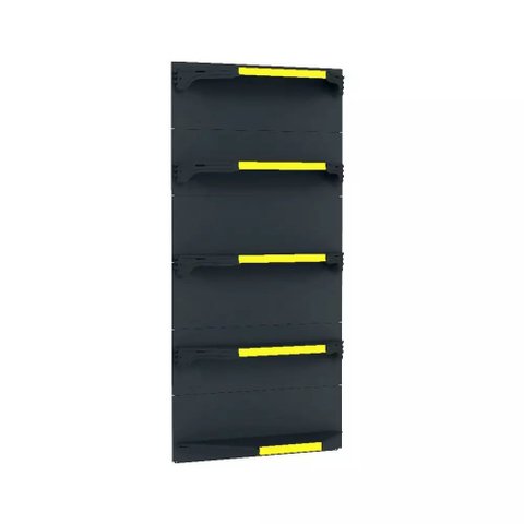 Kit 5 Bandejas para Gondola Canto 170 Fit 40/60 Preto Pe Amarelo