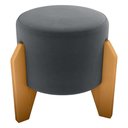 Ver imagem 1 de Puff Decorativo para Sala Luxo 44x44 Cm Veludo Cinza Milani Store