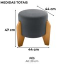 Ver imagem 3 de Puff Decorativo para Sala Luxo 44x44 Cm Veludo Cinza Milani Store