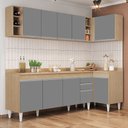 Ver imagem 2 de Armário de Cozinha Modulado de Canto Esquerdo 5 Peças Cp53 Balcão com Tampo Castanho/cinza - Lumil L
