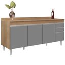 Ver imagem 7 de Armário de Cozinha Modulado de Canto Esquerdo 5 Peças Cp53 Balcão com Tampo Castanho/cinza - Lumil L