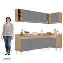 Ver imagem 5 de Armário de Cozinha Modulado de Canto Esquerdo 5 Peças Cp53 Balcão com Tampo Castanho/cinza - Lumil L