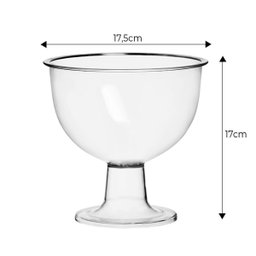 Kit Com 3 Tigela Fruteira Para Buffet Acrílico Crystal 1,4L - 2
